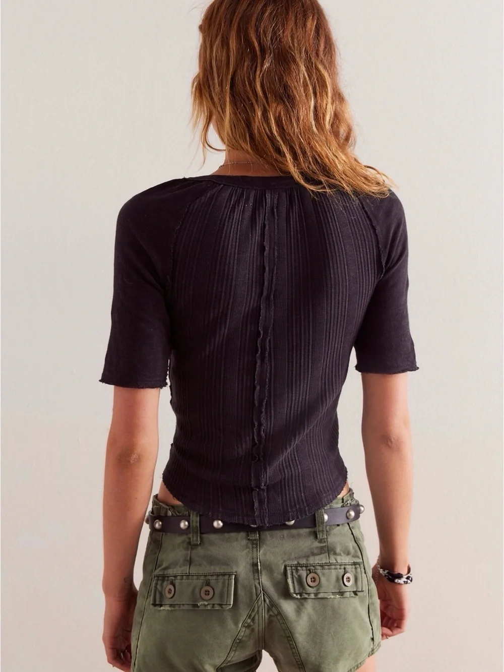 NWT Free People We The Free Daisy Tee in Black - Size M - Picture 4 of 6